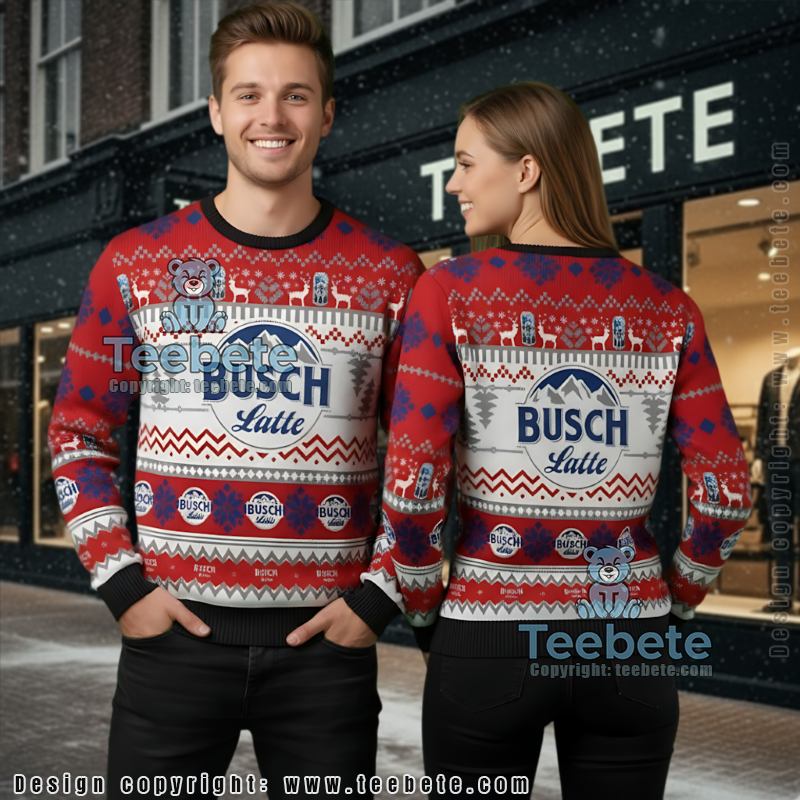 Busch Latte Ugly Christmas Sweater Funny Beer Fan Gift Idea Busch Latte Ugly Christmas Sweater Funny Beer Fan Gift Idea