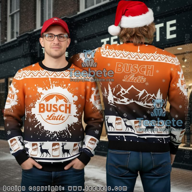 Busch Latte Ugly Christmas Sweater Funny Beer Fan Gift Idea Busch Latte Ugly Christmas Sweater Funny Beer Fan Gift Idea