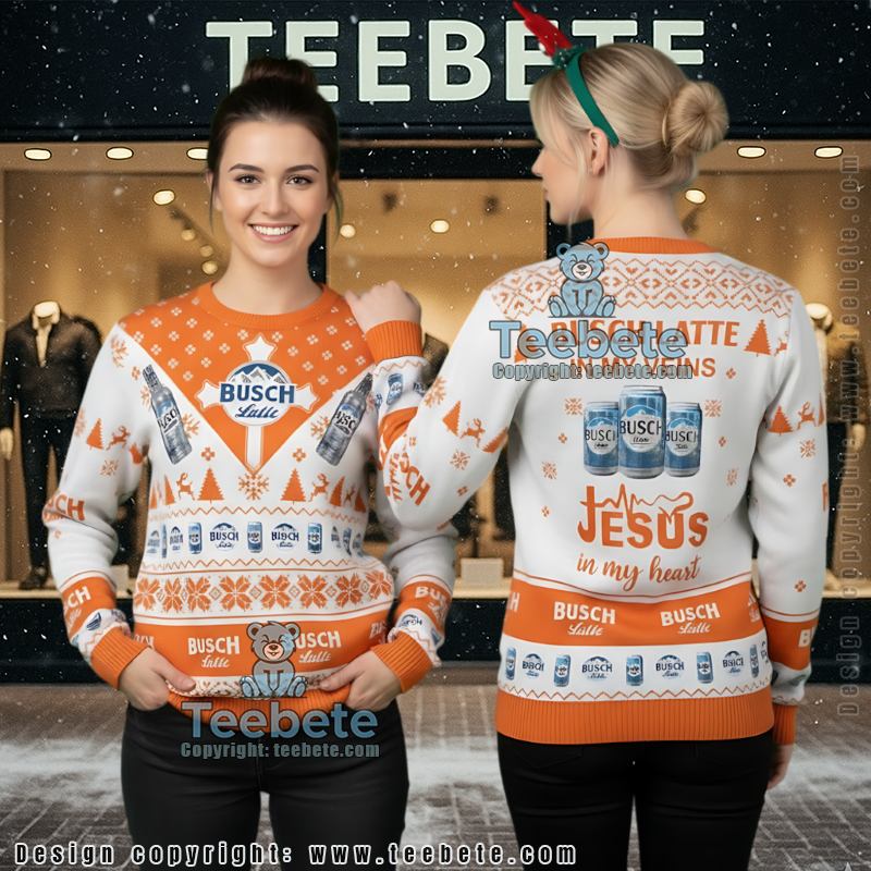 Busch Latte Ugly Christmas Sweater Funny Religious Beer 3D Design
