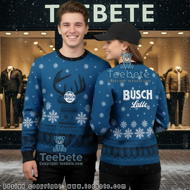 Busch Latte Ugly Christmas Sweater Funny Religious Beer 3D Design