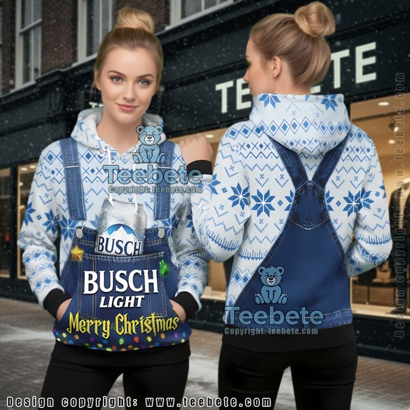Busch Latte Violet Snowflakes Ugly Christmas 3D Hoodie