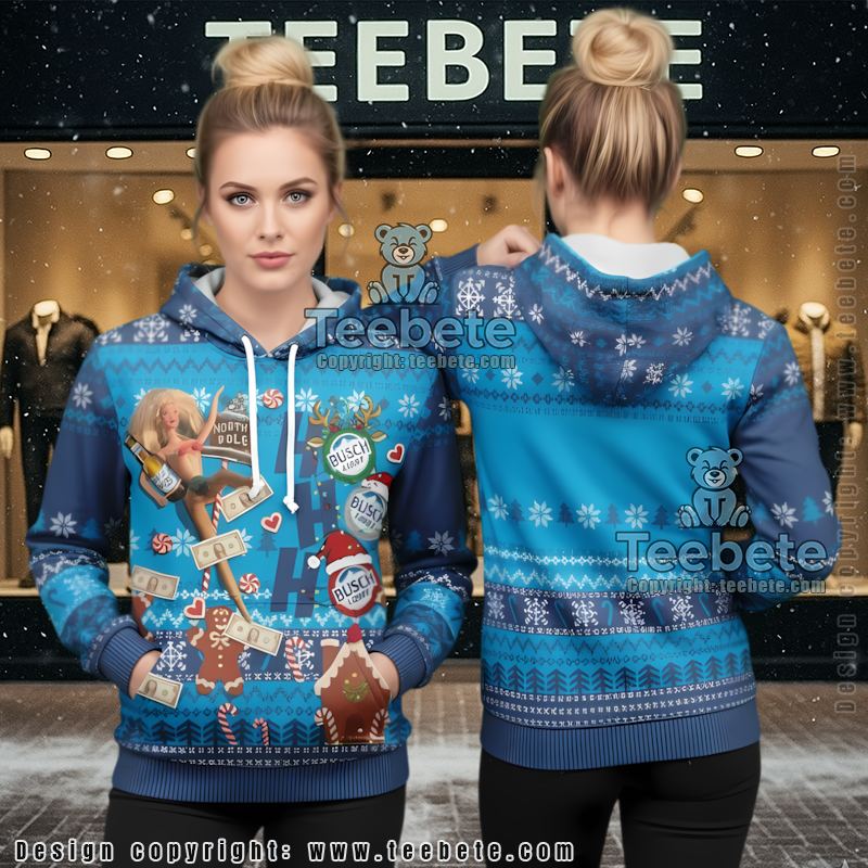 Busch Light Beer Money Gingerbread 3D Hoodie Funny Christmas Party Wear