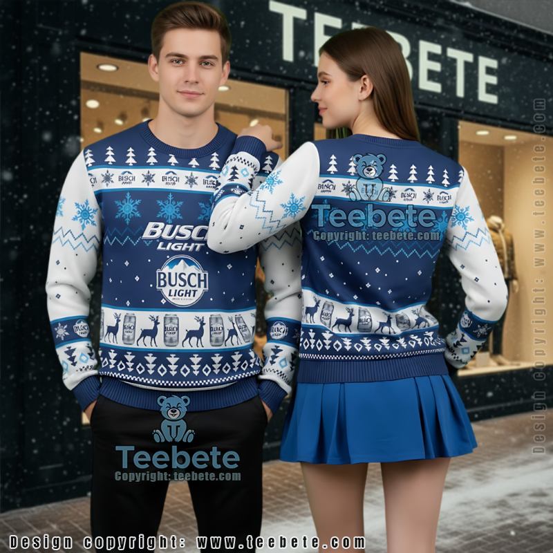 Busch Latte Ugly Christmas Sweater Funny Religious Beer 3D Design