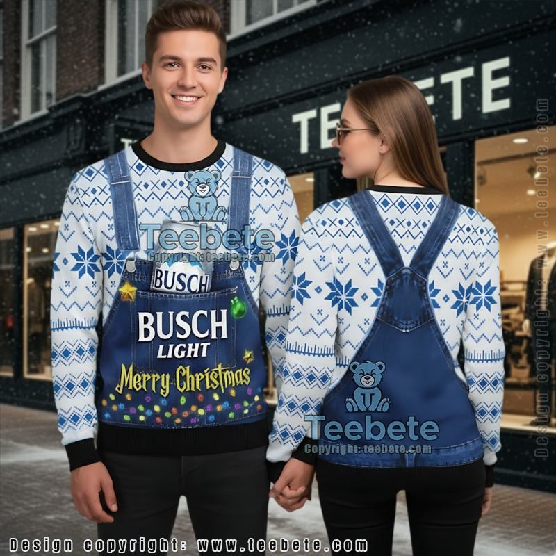 Busch Light Ugly Christmas Sweater Gingerbread Man Beer Lover Gift