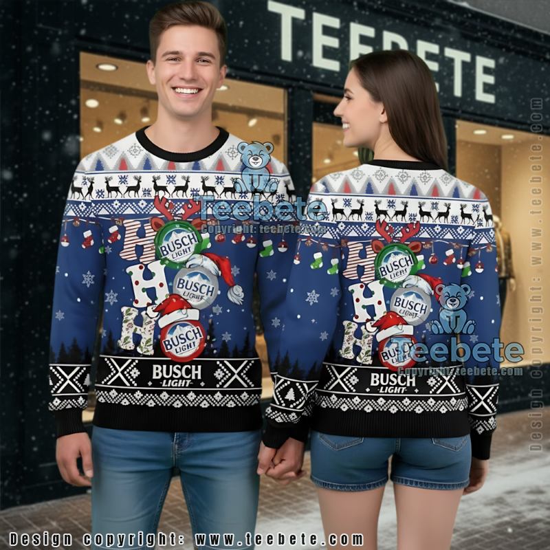 Busch Light Ugly Christmas Sweater Hohoho Beer Jumper