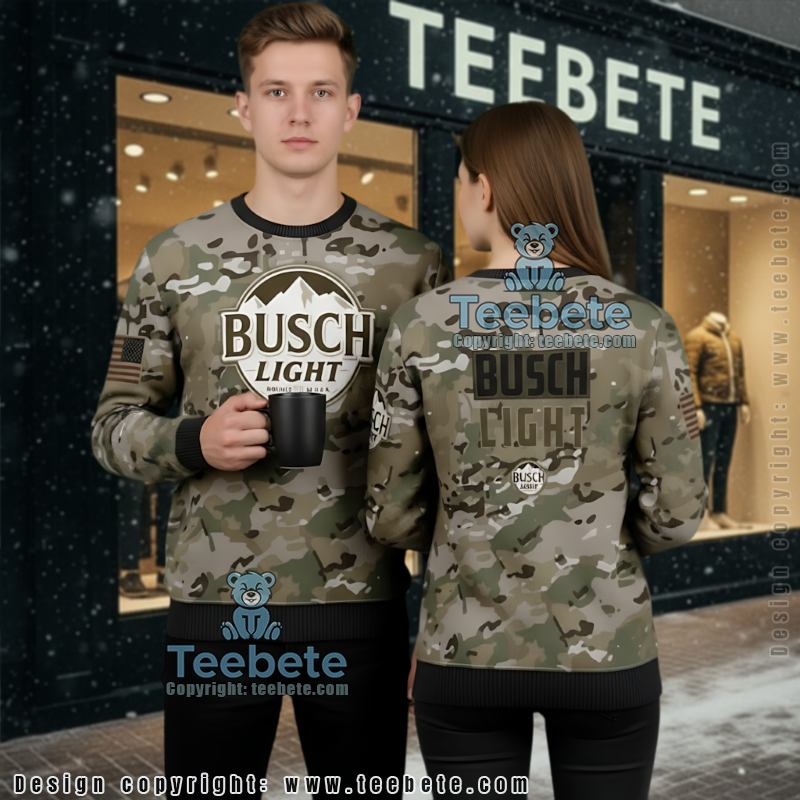 Busch Light Ugly Christmas Sweater Gingerbread Man Beer Lover Gift