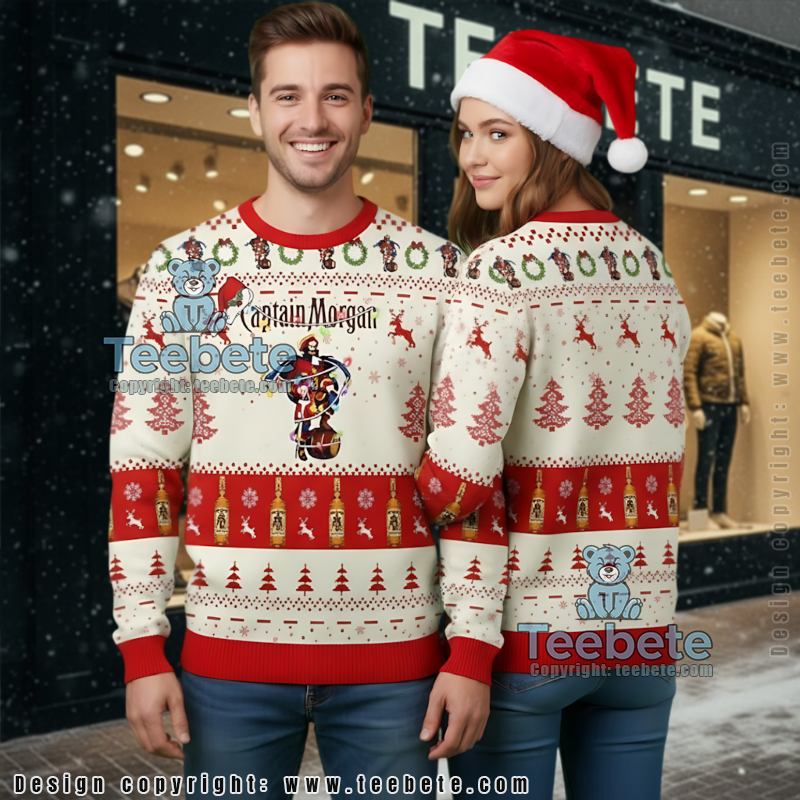 Captain Morgan Rum Ugly Christmas Sweater 3D Print Festive Jumper