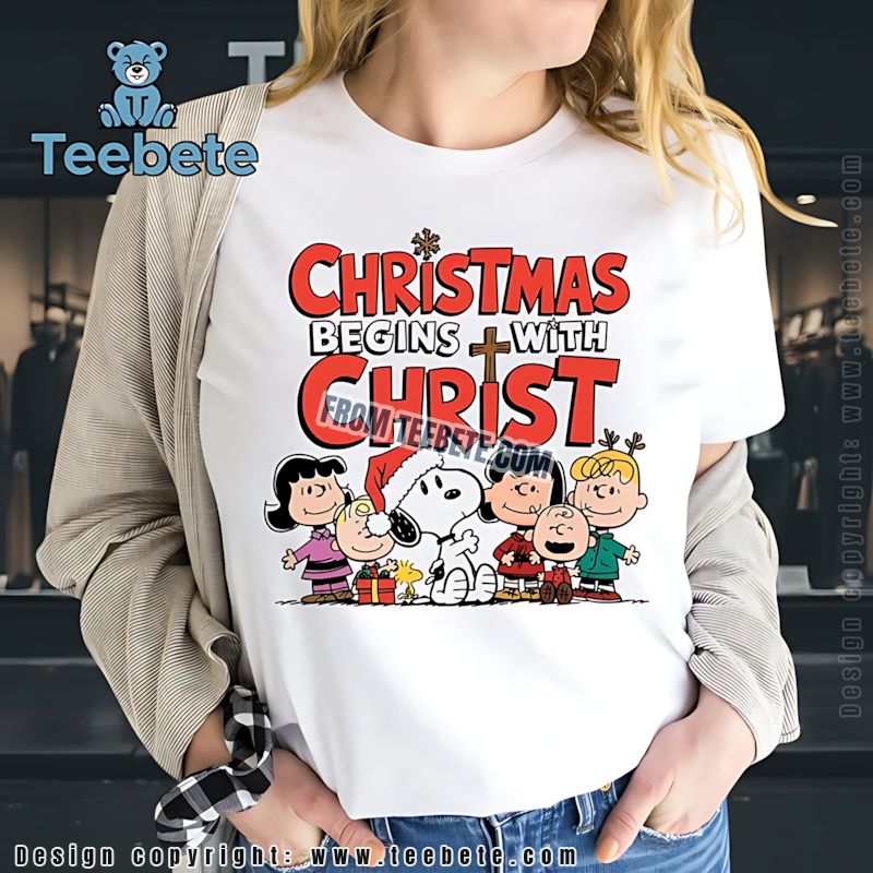 Christmas Begins With Christ Peanuts Religious Shirt