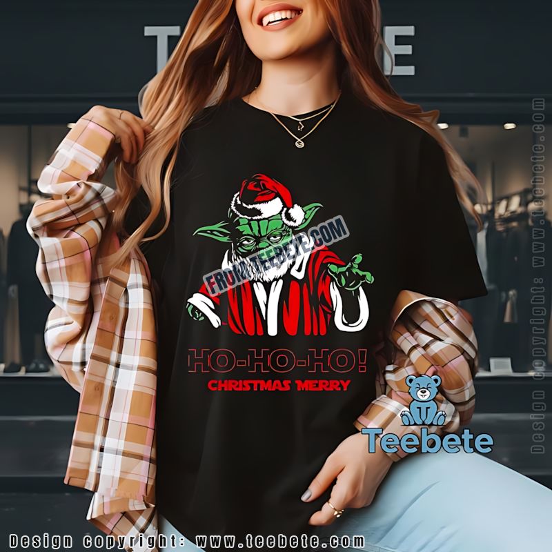 Christmas Merry Yoda Shirt Ho Ho Ho Funny Fan