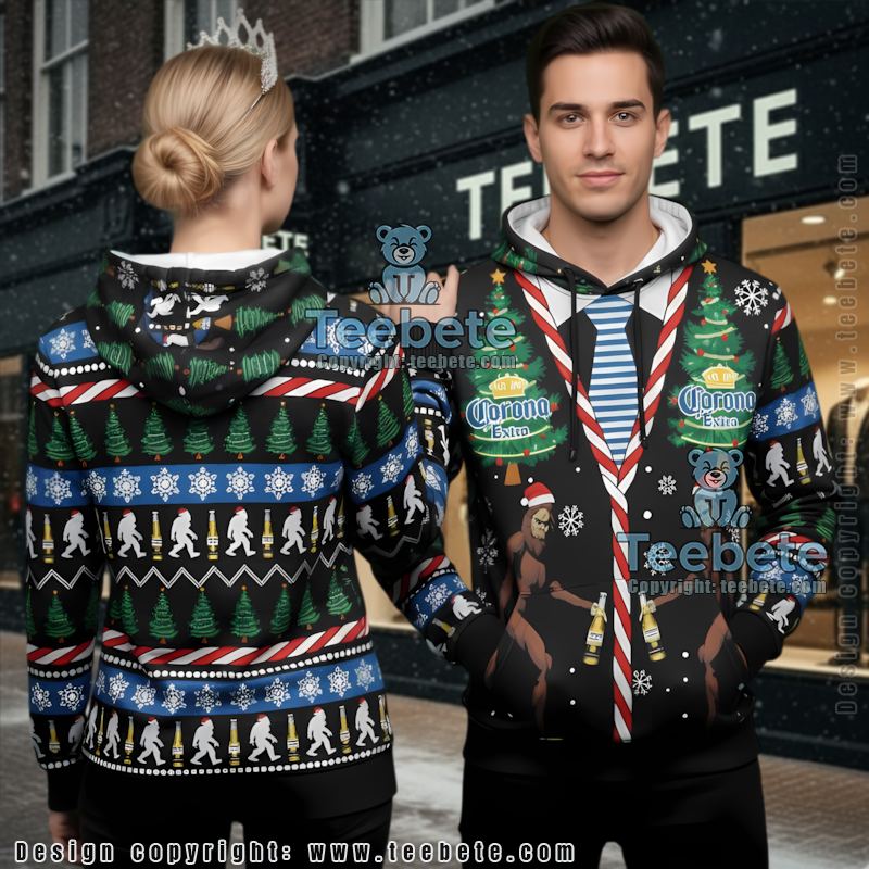 Corona Extra Bulldog Drink Beer Ugly Christmas 3D Hoodie