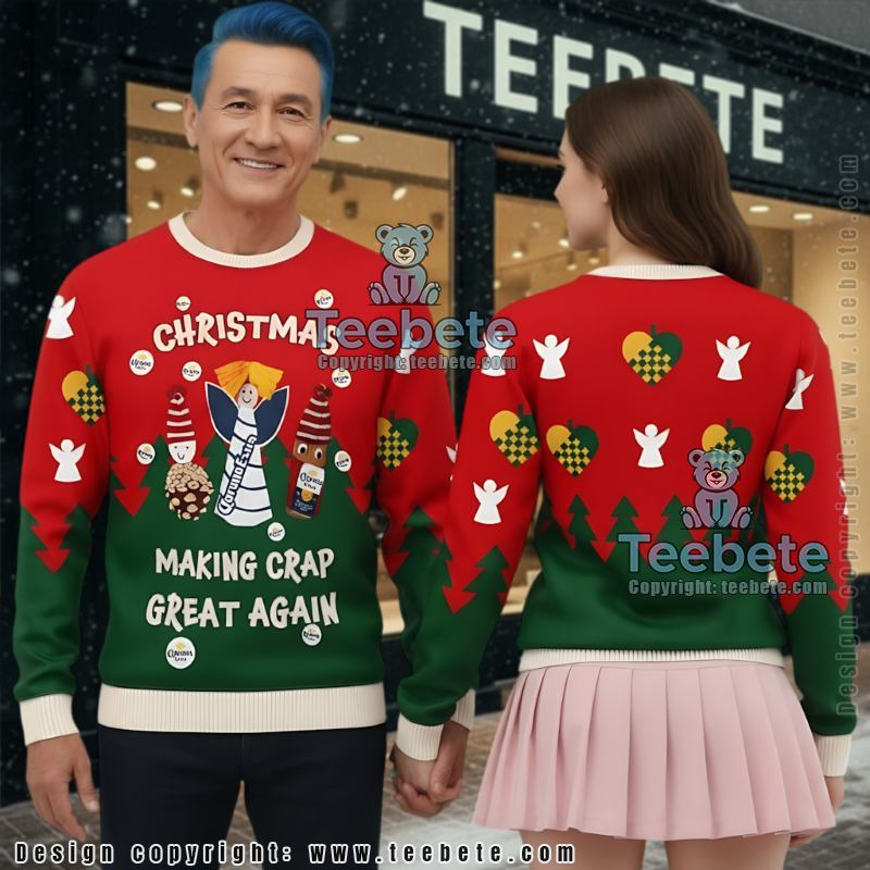 Corona Extra Ugly Christmas Sweater Making Crap Great Again Holiday