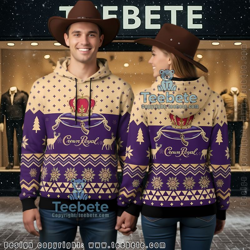 Crown Royal Christmas Reindeer Holiday Ugly Christmas 3D Hoodie