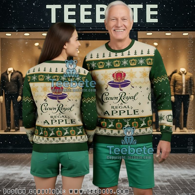 Crown Royal Regal Apple Whiskey Ugly Christmas Sweater