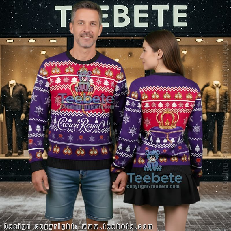 Crown Royal Whisky Ugly Christmas Sweater 3D Print Festive Jumper