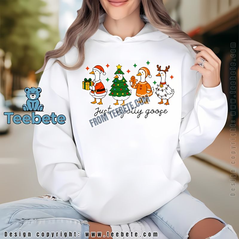 Cute Christmas Goose Hoodie Reindeer Santa Gingerbread Design Cute Christmas Goose Hoodie Reindeer Santa Gingerbread Design