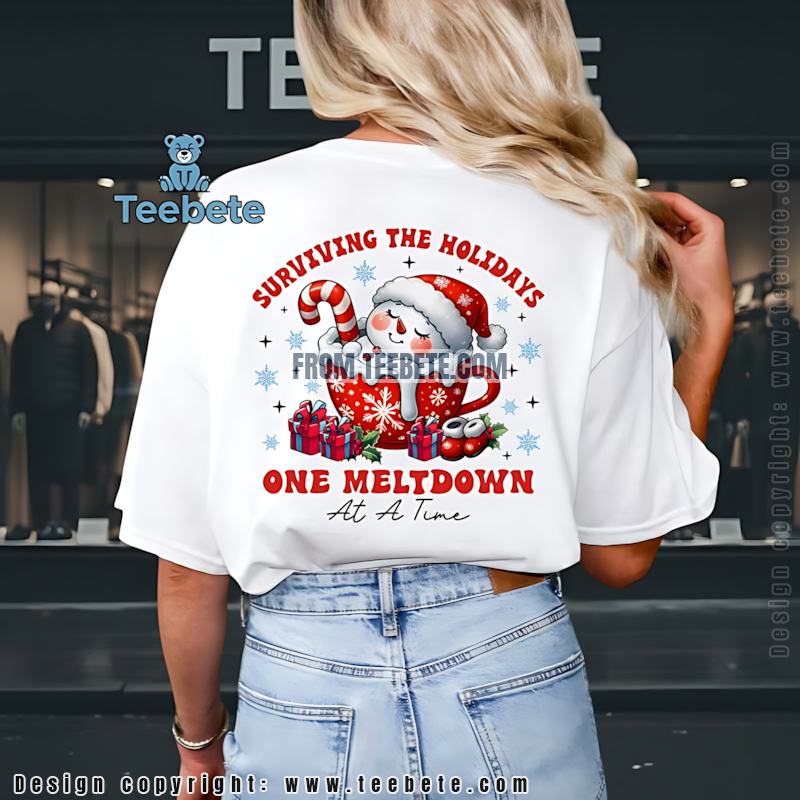 Cute Snowman Hot Cocoa Christmas Shirt One Meltdown At A Time