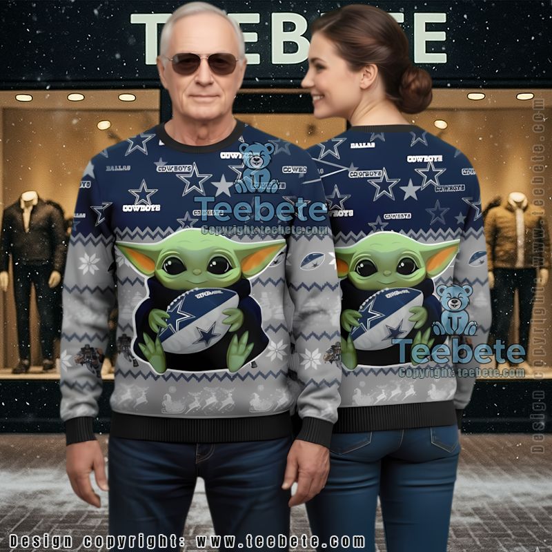 Dallas Cowboys Charlie Brown Snoopy Family Ugly Christmas Sweaters Blue