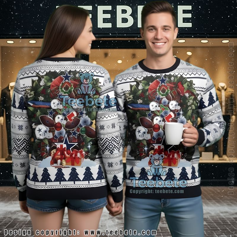 Dallas Cowboys Christmas Bell Tree Best Ugly Christmas Sweaters Blue