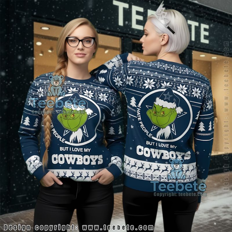 Dallas Cowboys I Hate People Grinch Love Funny Ugly Xmas Sweaters Blue Dallas Cowboys I Hate People Grinch Love Funny Ugly Xmas Sweaters Blue