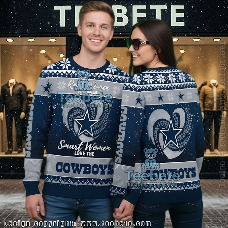 Dallas Cowboys Real Women Love Cute Ugly Christmas Sweater Blue