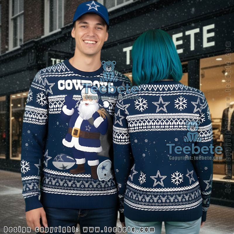 Dallas Cowboys Rick And Morty Funny Ugly Christmas Sweater Blue