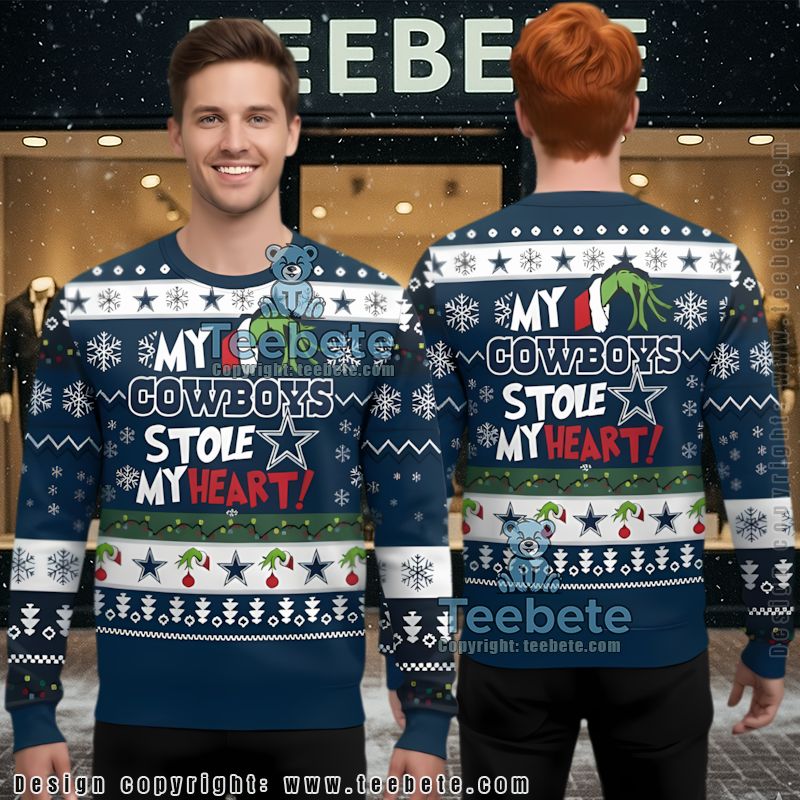 Dallas Cowboys The Grinch Ugly Xmas Sweater Party Blue