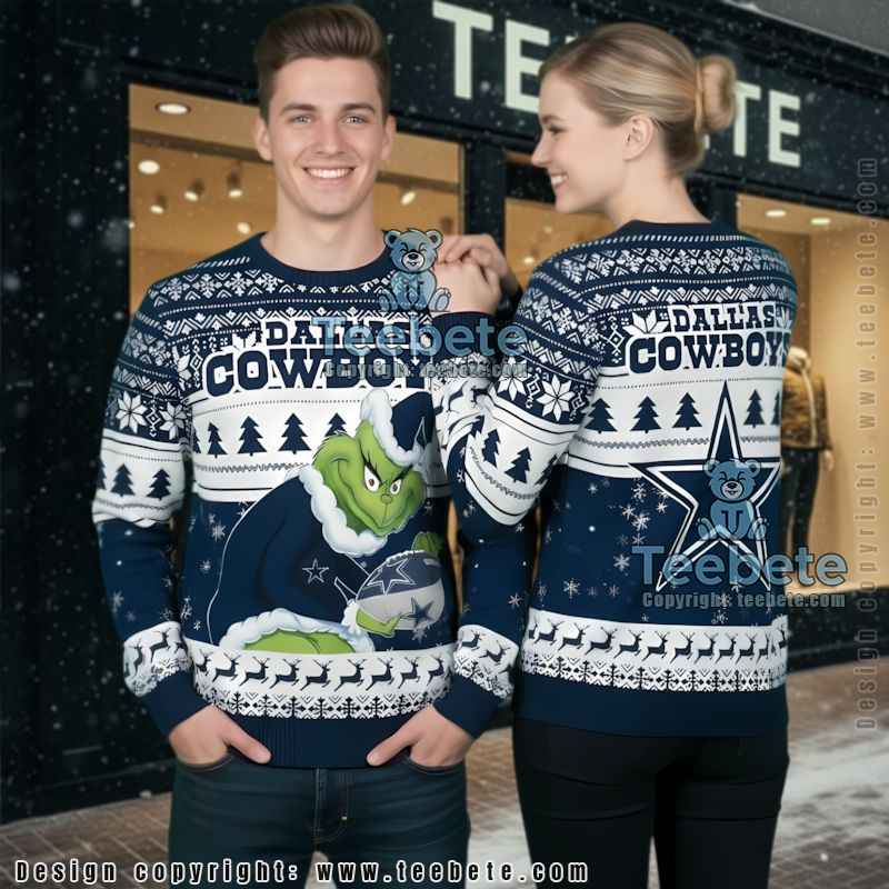 Dallas Cowboys The Grinch Stole Ugly Xmas Sweater Blue Dallas Cowboys The Grinch Stole Ugly Xmas Sweater Blue