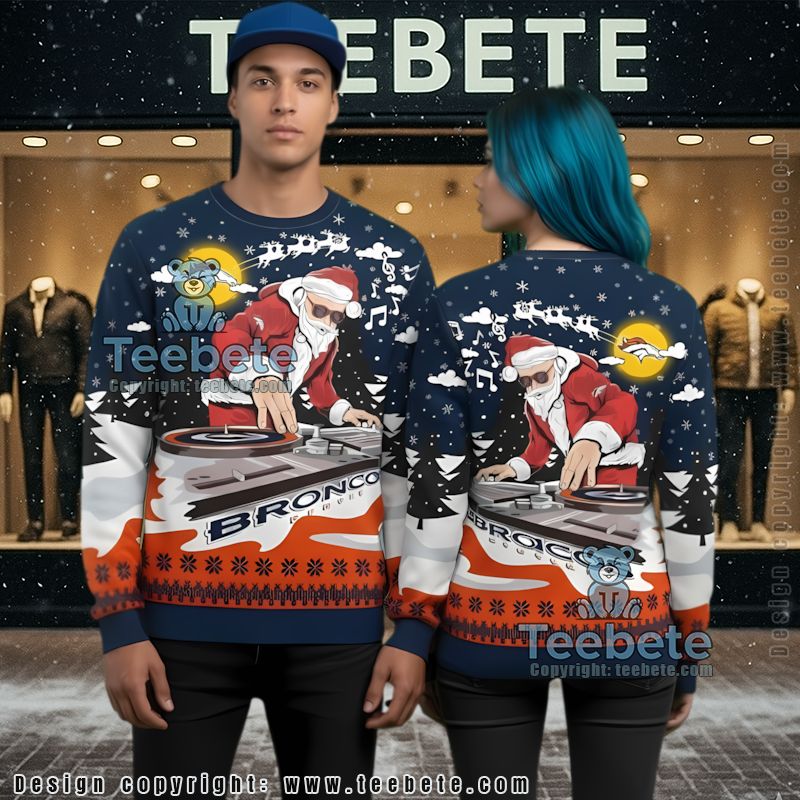 Denver Broncos Woodstock Snoopy Ugly Christmas Sweater Orange Ugliest