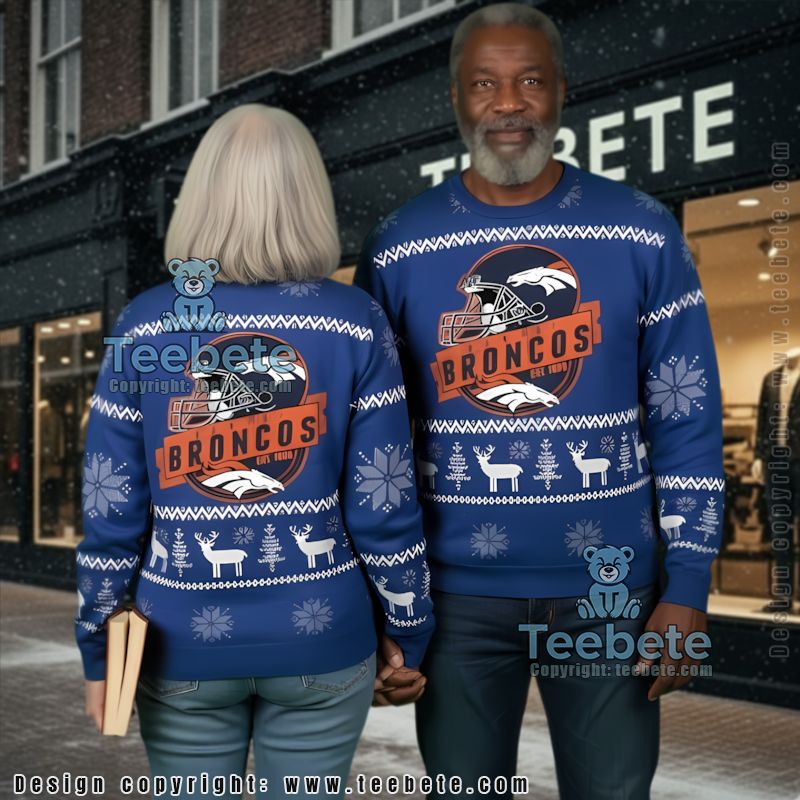 Denver Broncos Ugly Christmas Sweater Family Blue Denver Broncos Ugly Christmas Sweater Family Blue