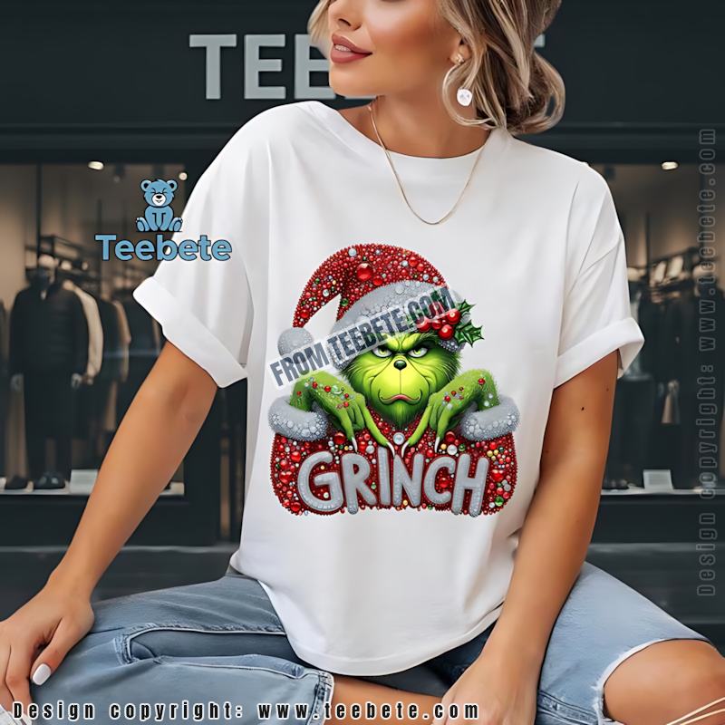Diamond Grinch Christmas Shirt Grinch Sparkle Bling Holiday