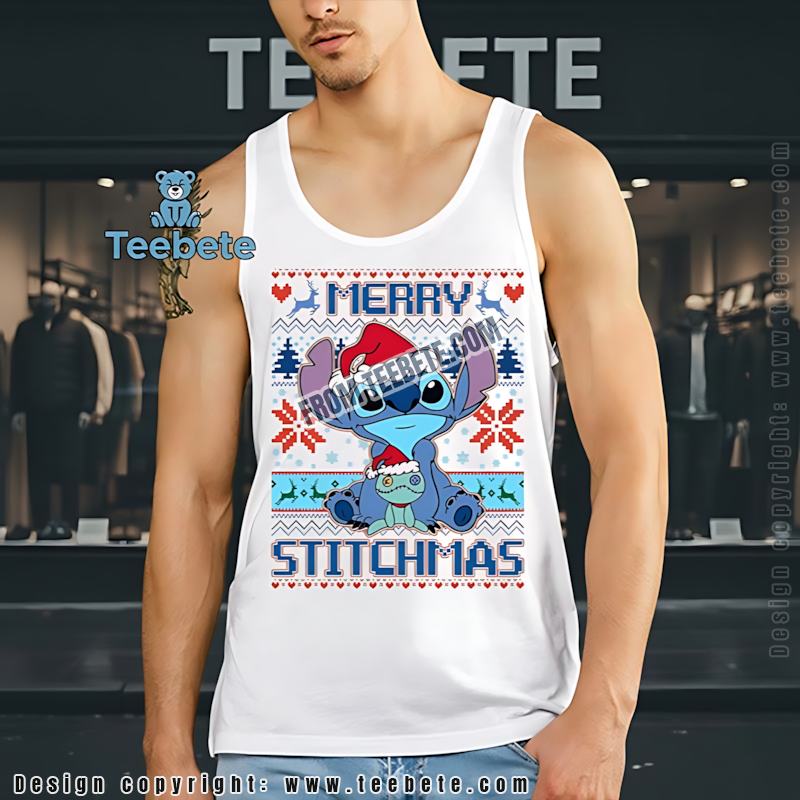 Disney Stitch Merry Stitchmas Tanktop Cute Stitchmas Holiday Gift Disney Stitch Merry Stitchmas Tanktop Cute Stitchmas Holiday Gift