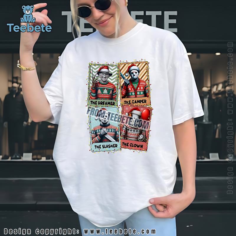 Freddy Krueger Jason Michael Myers Pennywise Christmas Card Shirt
