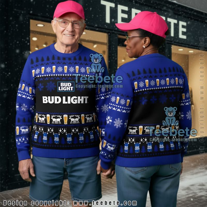 Funny Bud Light Ugly Christmas Sweater Beer Lover Gift