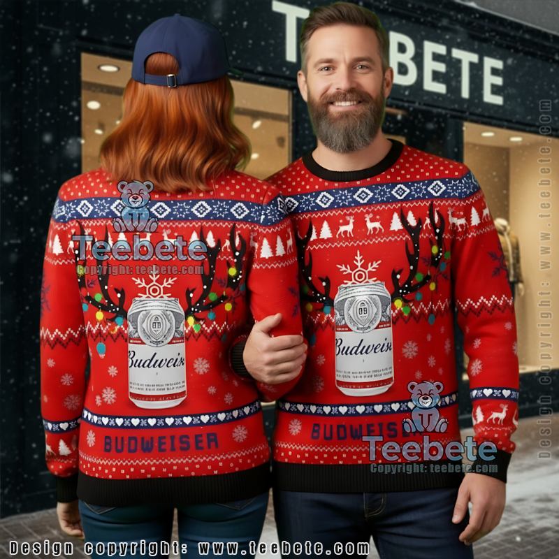 Funny Budweiser Ugly Christmas Sweater Men Women Gift