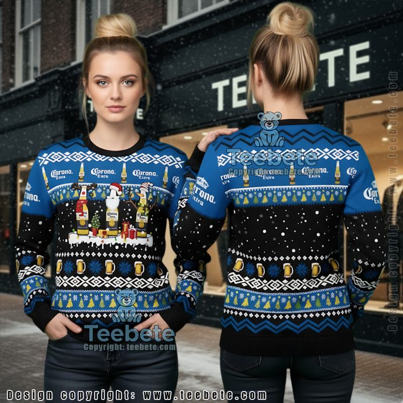 Funny Corona Ugly Christmas Sweater Beer Lover Gift