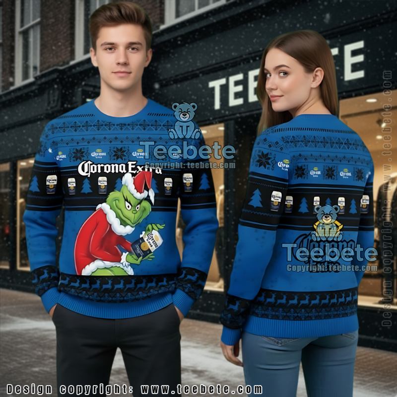 Funny Grinch Corona Extra Ugly Christmas Sweater Beer Lover