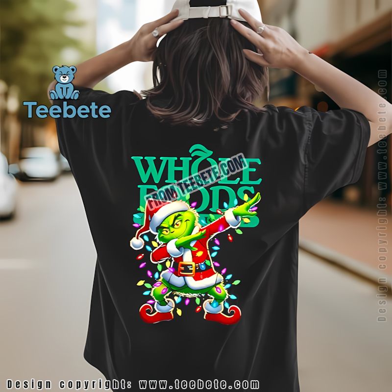 Funny Grinch Dabbing Shirt Whole Foods Sucks Christmas