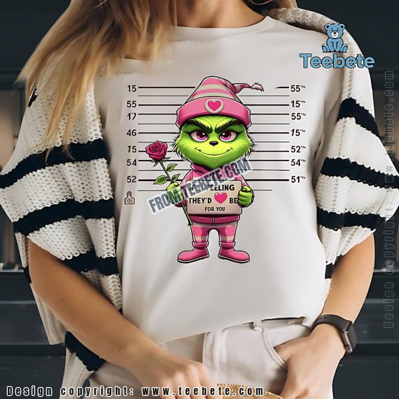 Funny Grinch Feeling Mugshot Shirt Christmas Day Gift Idea