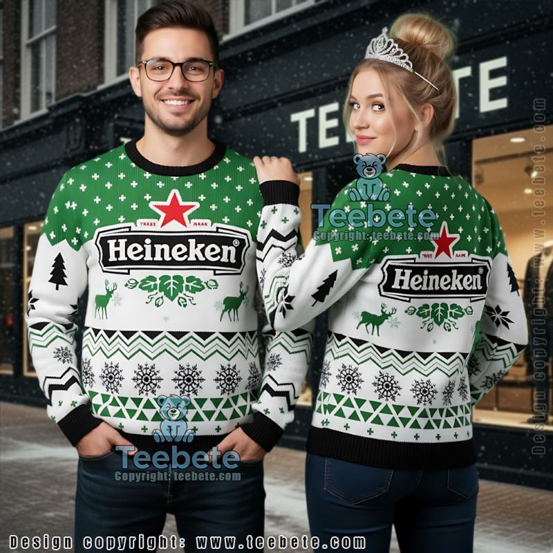 Funny Heineken Ugly Christmas Sweater Beer Gift Party
