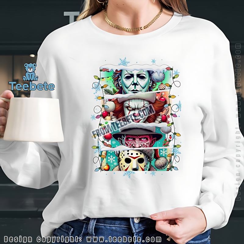 Funny Horror Christmas Long Sleeve Michael Pennywise Freddy Jason Funny Horror Christmas Long Sleeve Michael Pennywise Freddy Jason