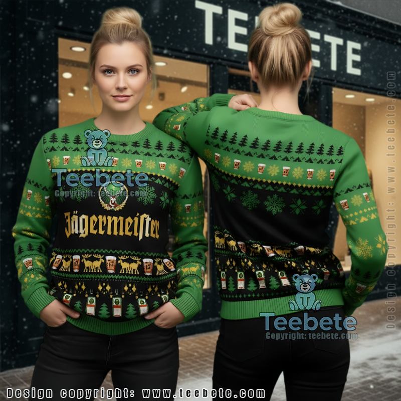 Funny Jagermeister Ugly Christmas Sweater Beer Lover Gift