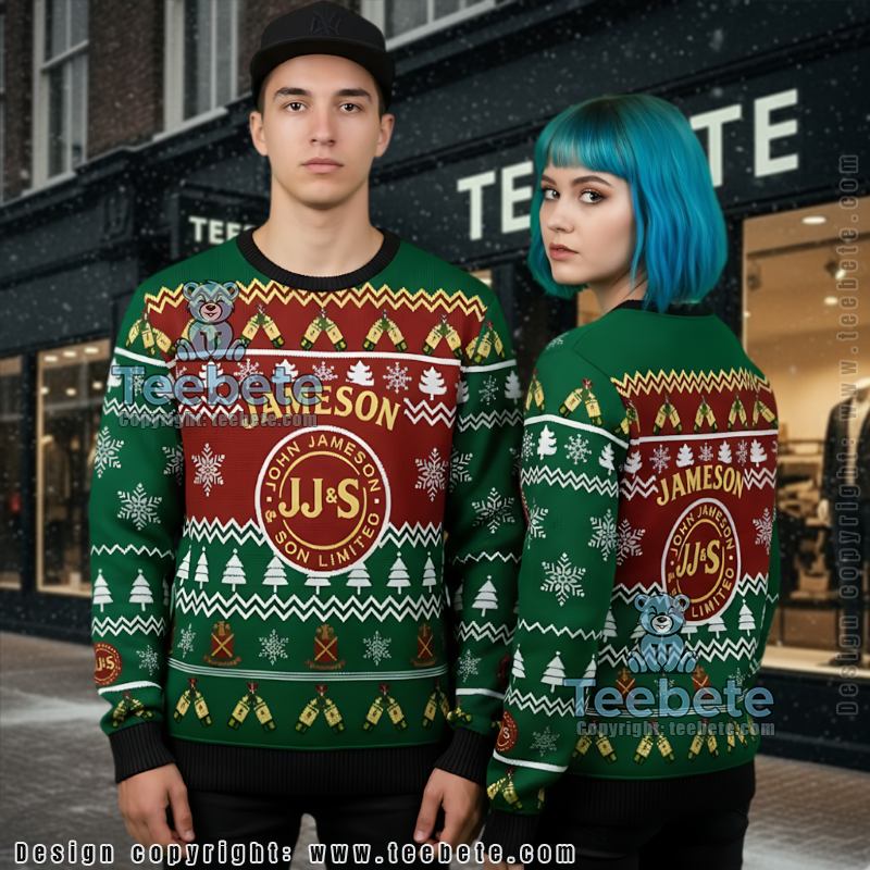 Funny Jameson Ugly Christmas Sweater Irish Whiskey Gift