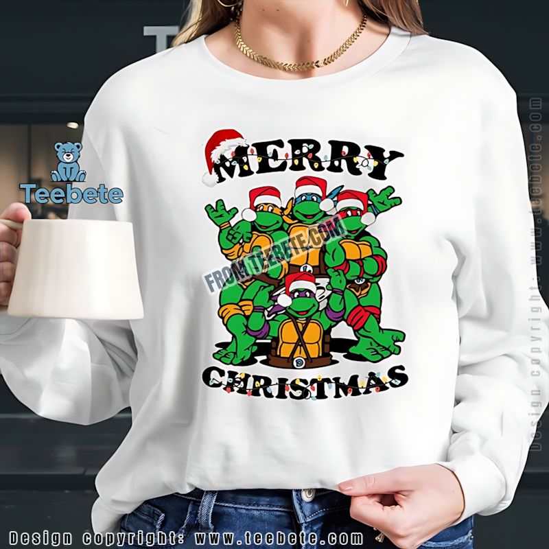 Funny Ninja Turtles Christmas Long Sleeve Merry Christmas Holiday Funny Ninja Turtles Christmas Long Sleeve Merry Christmas Holiday