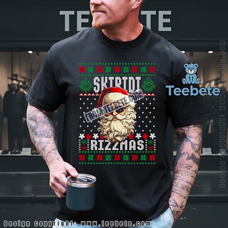 Funny Skibidi Rizzmas Ugly Christmas Shirt Gen Z Meme