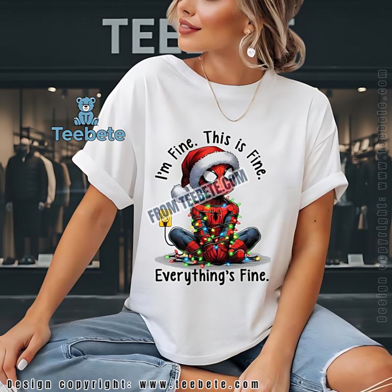 Funny Stitch Christmas Lights Shirt Im Fine This Is Fine Everythings Fine