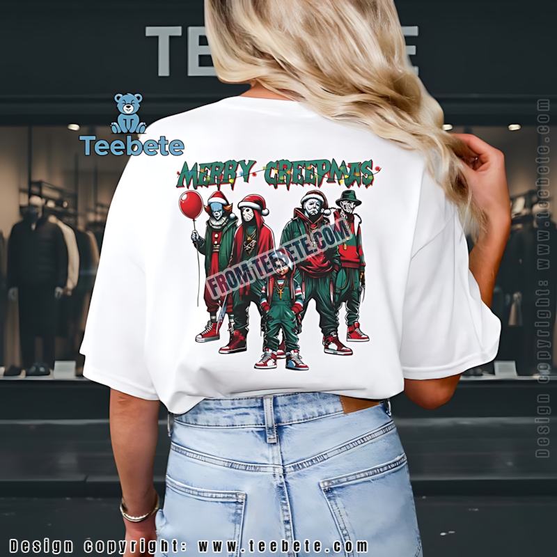 Gangsta Merry Creepmas Shirt Horror Characters Christmas