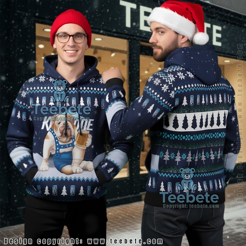 Georgia Bulldogs Ugly Christmas 3D Hoodie Funny Dog Beer