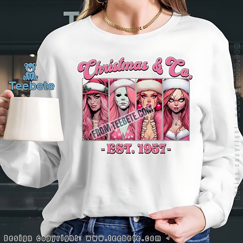 Goth Pink Christmas Girls Long Sleeve Horror Movie Fan Holiday Goth Pink Christmas Girls Long Sleeve Horror Movie Fan Holiday