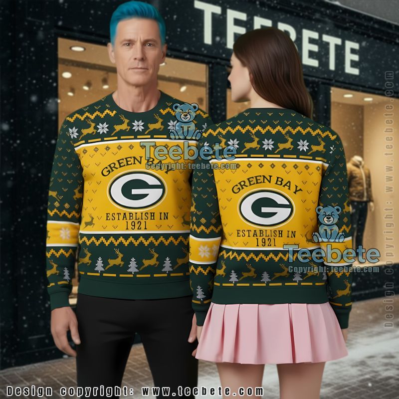 Green Bay Packers Fans Style Ugly Xmas Sweater Yellow