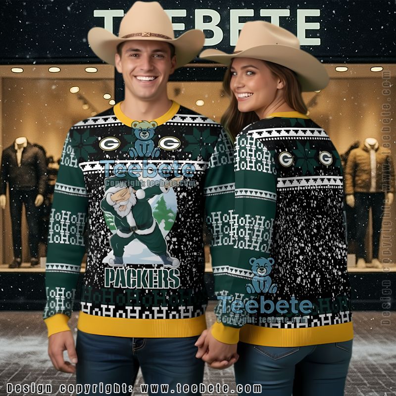 Green Bay Packers Mascot Mens Ugly Christmas Sweater Yellow